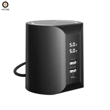 PD18W Быстрая зарядка дисплей Беспроводная зарядка 10 Вт QC3.0 Быстрая зарядка три в одном зарядное устройство 3USB зарядное устройство мобильный телефон Mac book 13 в