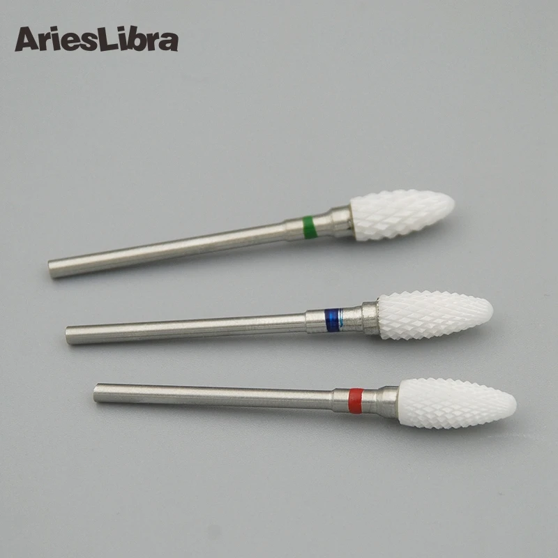 

AriesLibra 2pcs Ceramic Nozzle Nail Drill Bit Milling Cutter for Electric Drill File Manicure Pedicure Machine Device Tools