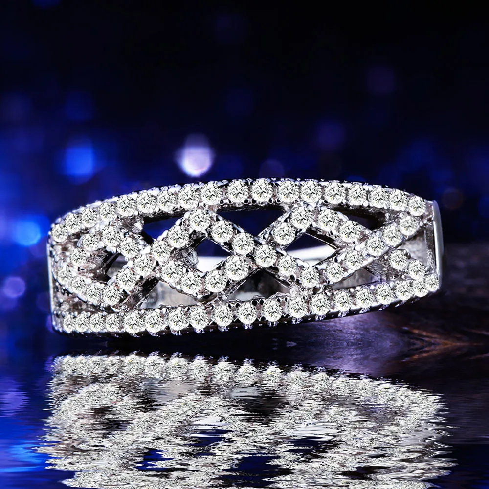 Посеребренное Ювелирное кольцо на палец 925mall lady princess cut Cubic Zircon обручальные кольца
