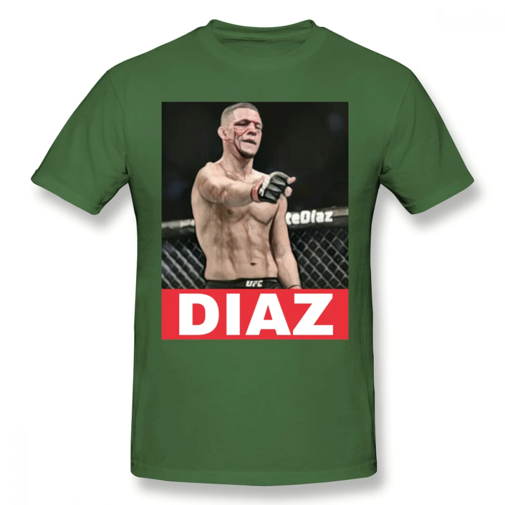 Awesome UFC MMA Fighter Nate Diaz футболка мужская с круглым вырезом и графическим принтом Camiseta футболка большого размера - Цвет: Армейский зеленый