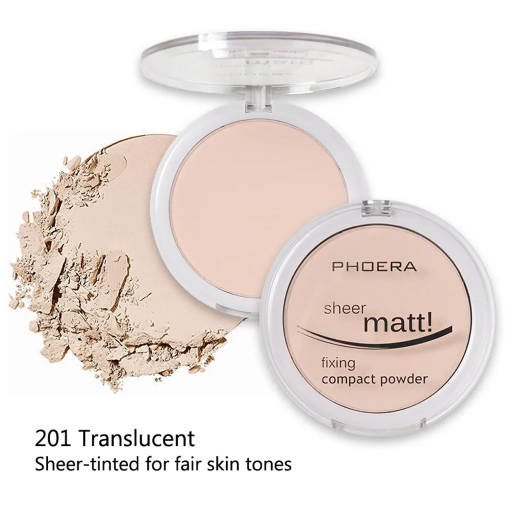 

Natural Face Powder Mineral Foundation Oil-Control Brighten Concealer Whitening Makeup Pressed Powder With Puff #25