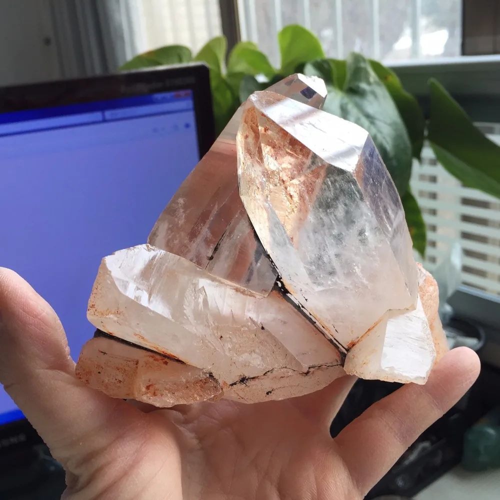 531 г натурально чистый Quart продукция из кристаллов прозрачный кварцевый кластер образец рейки фэн шуй минералы камень