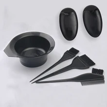 5 шт./компл. пластик краска для волос аксессуары для укладки 1 чаша для смешивания красок с 3 кистями 1 наушник цвет волос ing ТИНТ инструменты