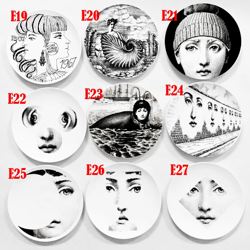 Винтажные художественные тарелки Fornasetti, декоративные настенные тарелки, тарелки, домашний фон " /6"