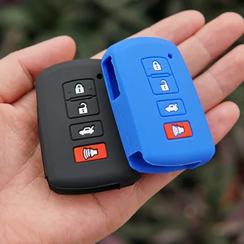 

Silicone rubber key cover case for Toyota Highlander RAV4 Camry Avalon Corolla 2017 2018 4 button Remote protect skin set hood