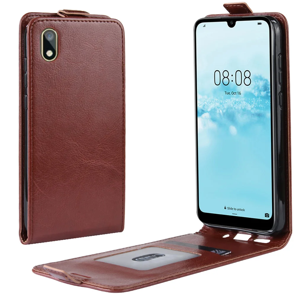 Retro Lên Xuống Da Điện Cho Huawei Y5 2019 Bao AMN-LX1 5.71 ''Đứng Bao Da Flip Cover Dành Cho Huawei Y5 2019 Túi Đựng Điện Thoại Trường Hợp 