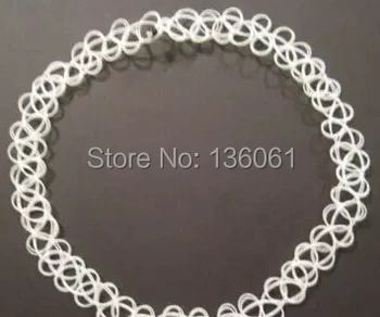 

Vintage White Tattoo Elastic Stretch Charms Statement Choker Necklaces Pendants Women Jewelry Accessories Making DIY 50PCS Q483