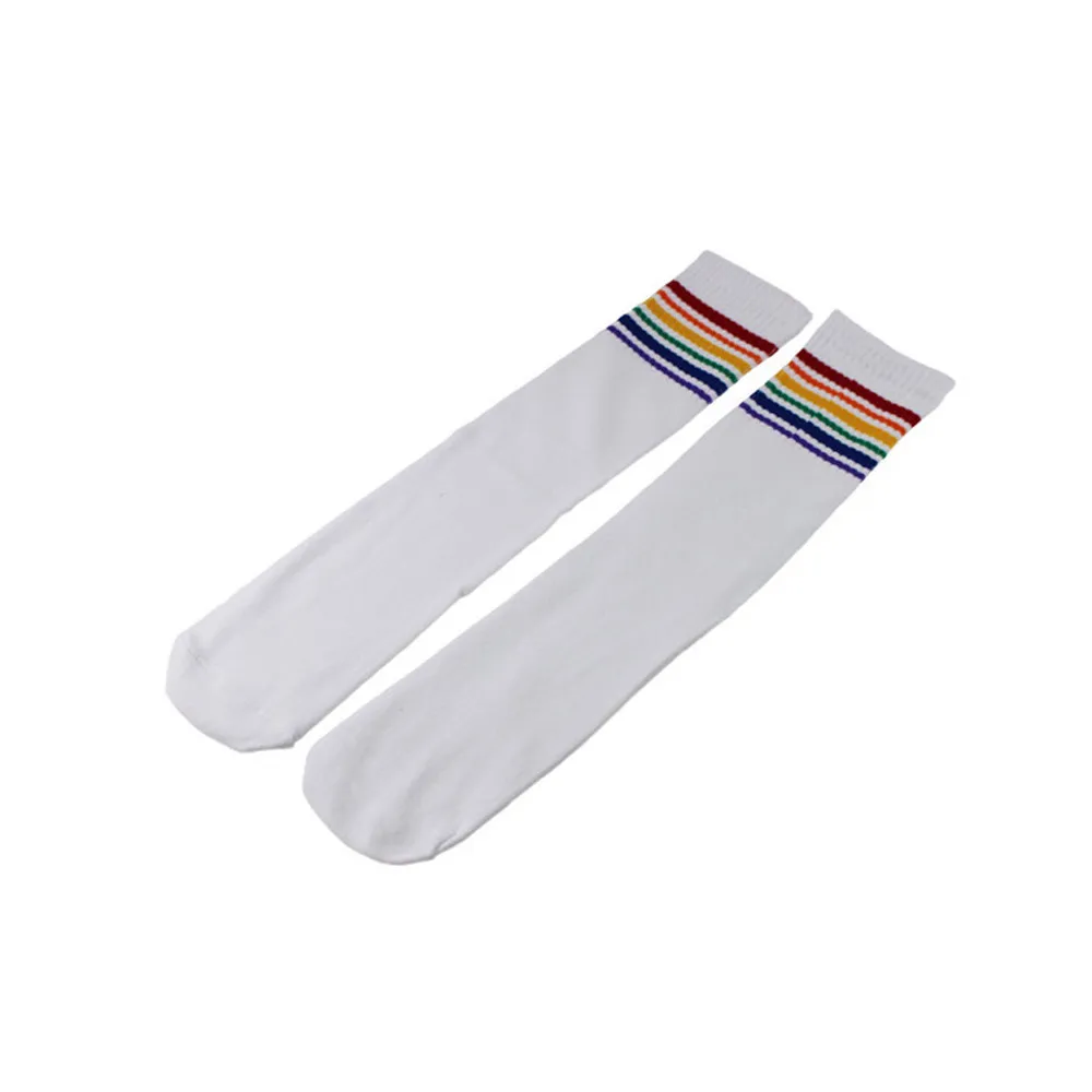 Socks high quality Thigh High Socks Over Knee Rainbow Stripe Girls long socks women over knee stripe New Arrival#L5