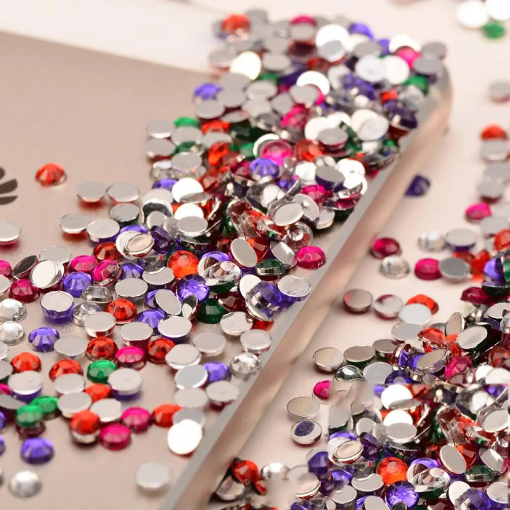 

2000 pcs Nice Multi Color 3D Shine Nail Art Tips Gems Rhinestone Acrylic Crystal Glitter Rhinestone DIY Decoration Hands' Decor