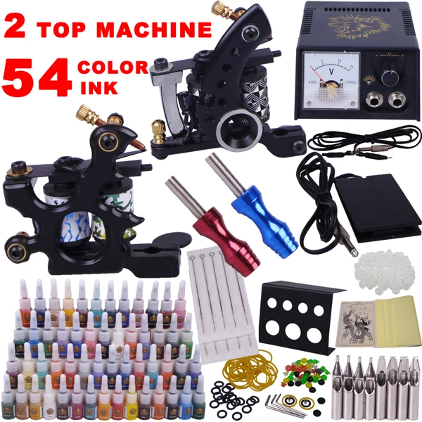 

tattoo kits for beginners machine tattoo 2 guns piercing tool kit lip permanent makeup tattoo beginner kit