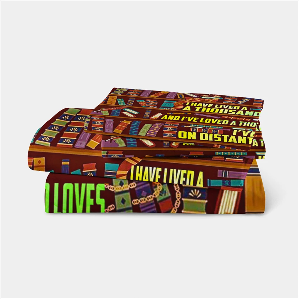Набор постельного белья с мультяшной книжной полкой красочные книги буквенным