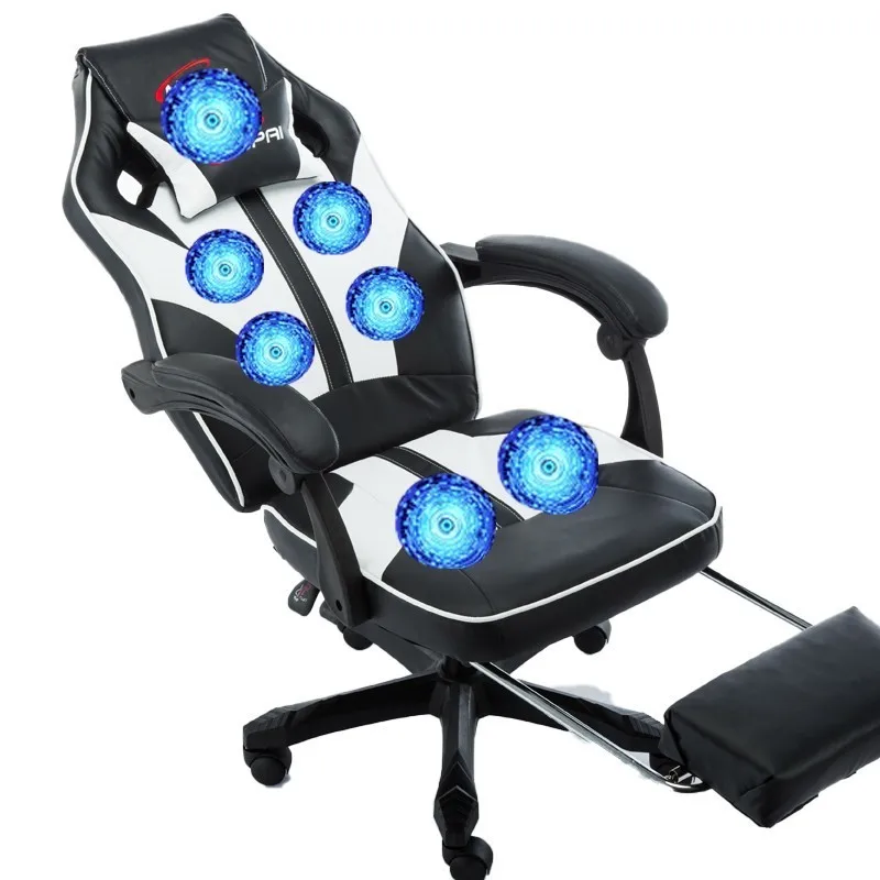 Роскошное Качество офисное кресло Poltrona Silla Gamer Esports 7 точечное массажное колесо Синтетическая кожа с подставкой для ног может лежать Бытовая
