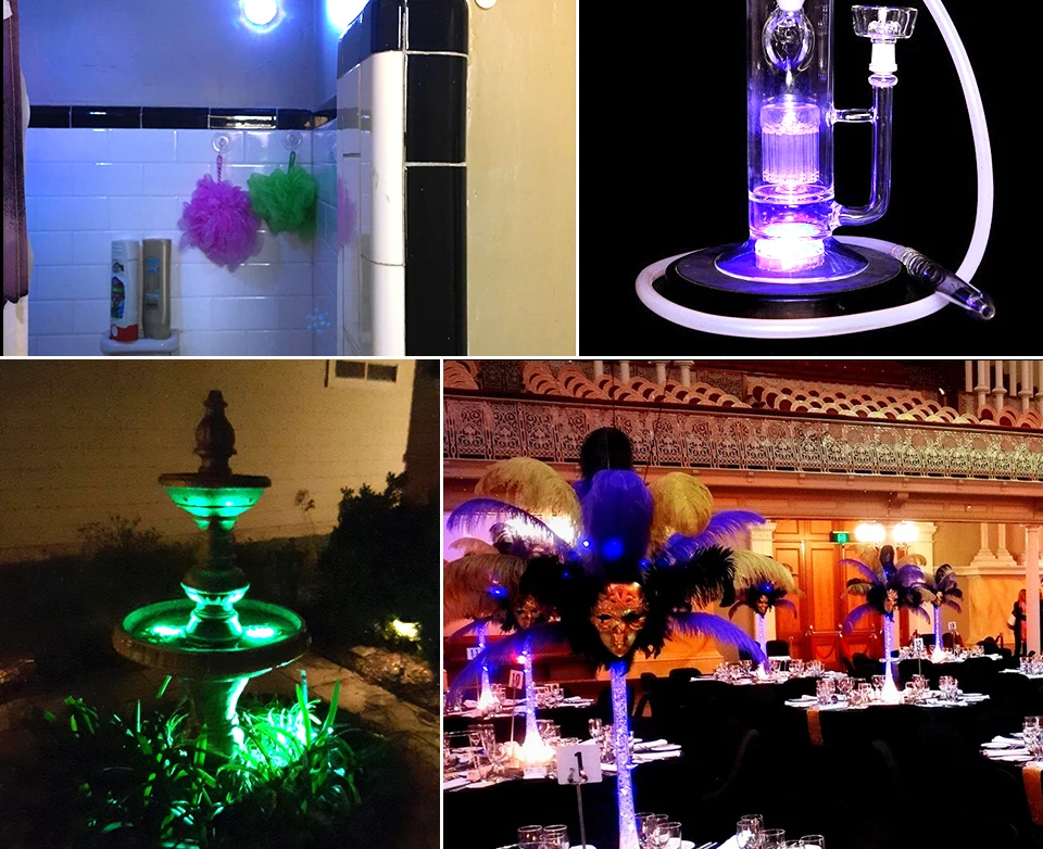RGB LED Underwater Light Battery Operated IP67 Waterproof Swimming Pool Light LED Submersible for Party Piscina Pond02