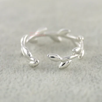 

Wholesale 925 Sterling Silver Leaves Branch Adjustable Knuckle Midi Mid Pinkie Toe Ring Size 3~6.5 A3318