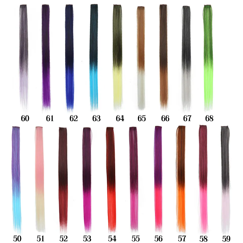 JINKAILI Heat Resistsnt Synthetic Fake Hair Extensions One Pieces Long Straight One Clip in Hair Extensions 20 Colors