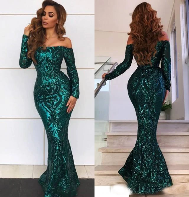 2019 Arabic Emerald Green Mermaid 