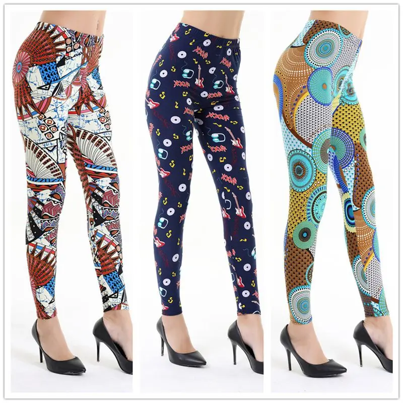 

2019 Women's fitness leggings lady Graffiti Printed leggins girl new fashion Slim legging pencil legins active mujer leggins