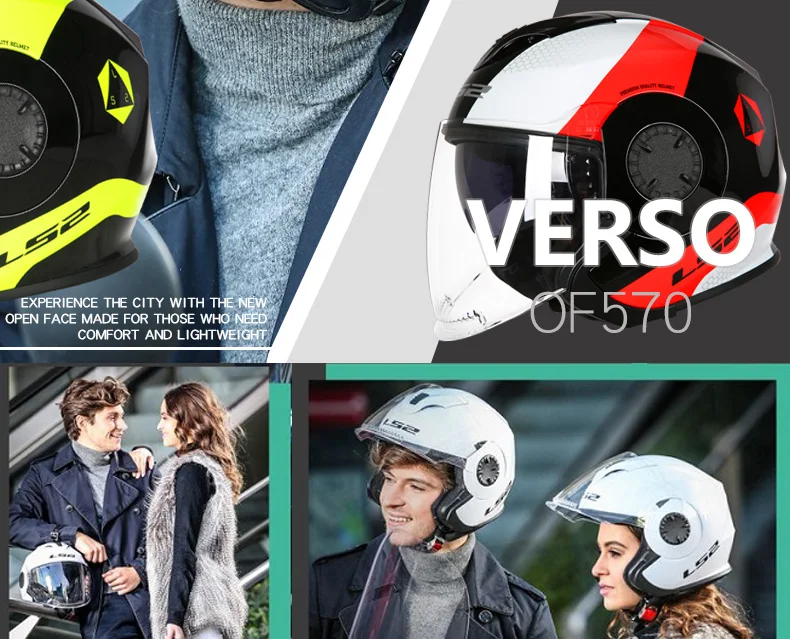 LS2 OF570 винтажный мотоциклетный шлем ls2 Verso с открытым лицом локомотив ретро мотоциклетный шлем, одобренный ECE