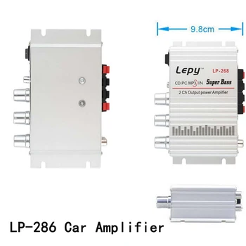 

Silver Hi-Fi 12V Mini LP-268 Amplifier 2*20W Lightweight Small Power Car Audio Speaker Amp Radio Stereo Connection