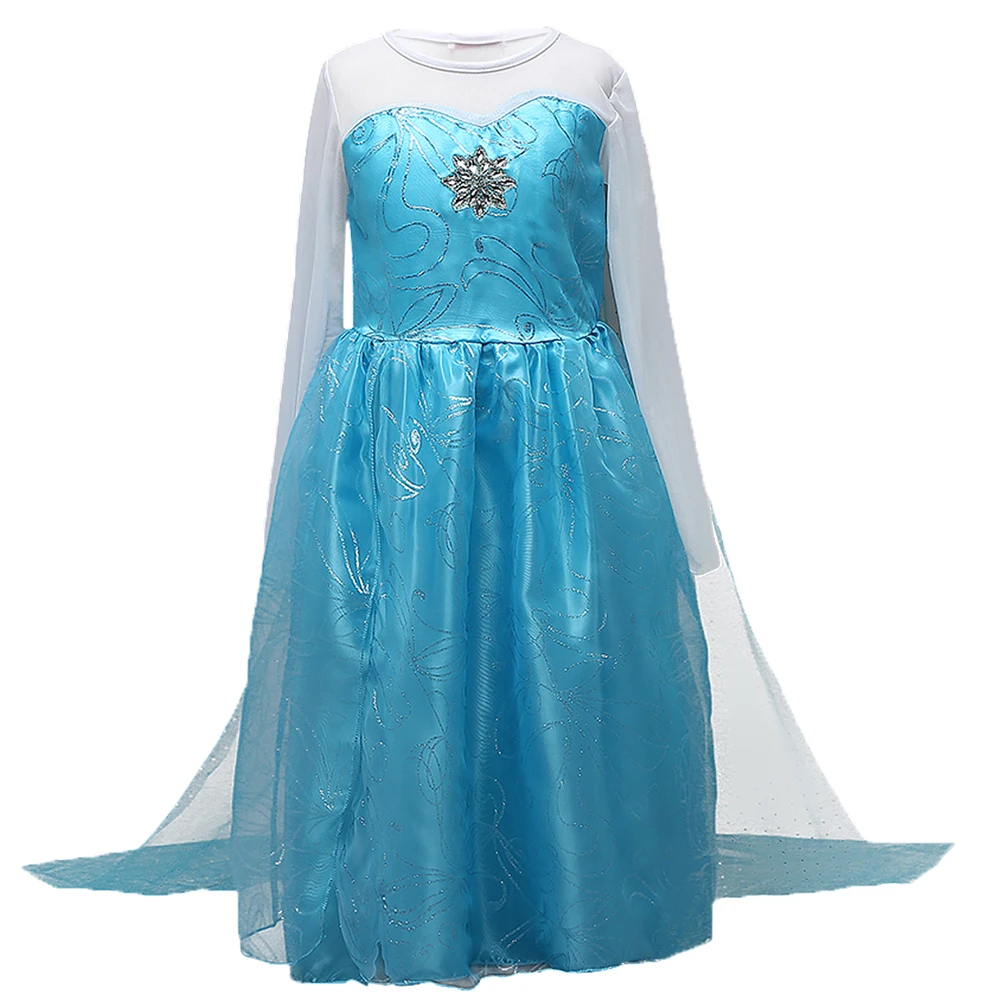 

AmzBarley Girls Elsa Princess Dress Long Snow Queen Elsa Costumes kids Halloween Party Cosplay Children Lace Voile Dresses