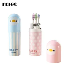 FEIGO креативный милый пингвин держатель для зубных щеток коробка чашка для зубной пасты для ванной путешествия личные чистые аксессуары для ванной комнаты F181