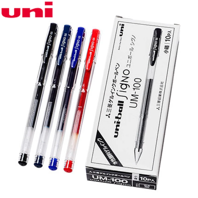 

10 Pcs/Lot Uni-ball Signo Dx Um-100 Gel Ink Pen 0.5 mm Uni Mitsubishi Black/Blue/Red