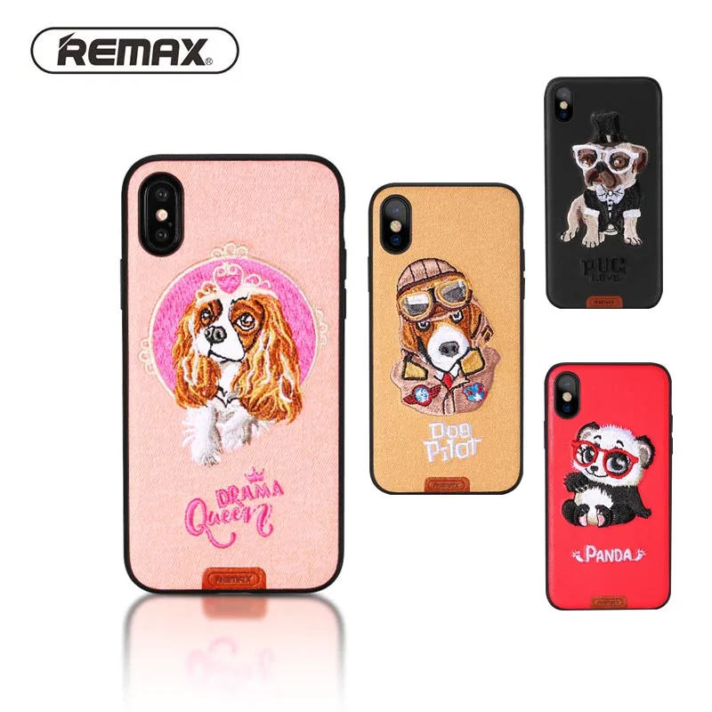 Оригинальный Remax PU Телефонные Чехлы для iphonex X Обложка 3D Вышивка животного iPhone