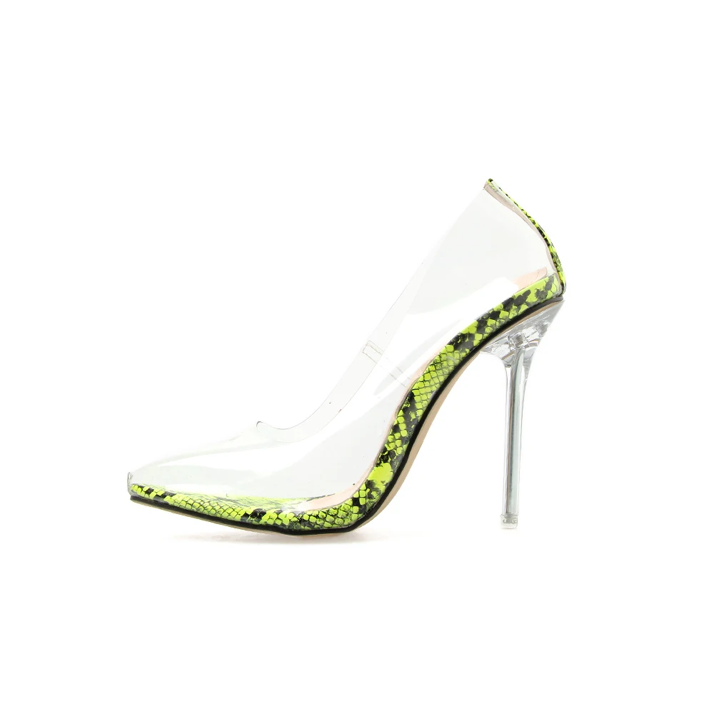 snakeskin perspex heels
