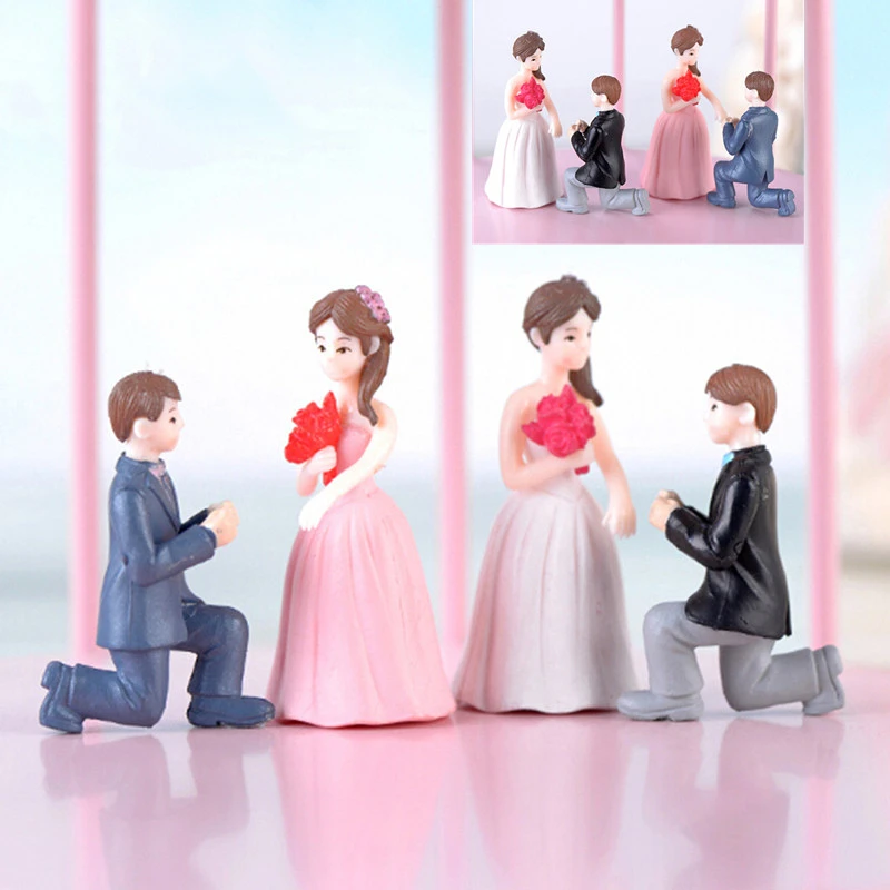 提案結婚恋人置物結婚式の人形ミニチュアカップルモデル Diy Pvc クラフト装飾庭の装飾 Figurines Miniatures Aliexpress