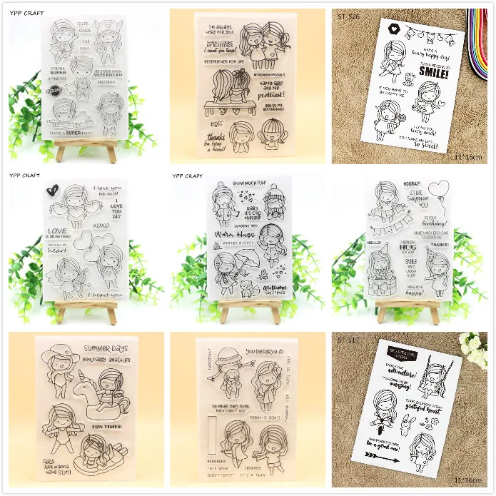 

Lovely Girl Clear Silicone Stamps for DIY Scrapbooking Paper Craft Supplies 1012