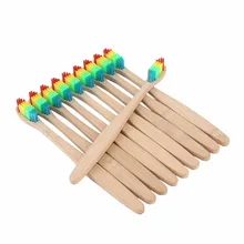 10/4/1pcs Colorful Bamboo Toothbrush Eco friendly Wooden Rainbow Bamboo Handle Toothbrush Oral Care Soft Bristle Teeth whitening