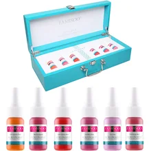 Famisoo 6 шт. губ татуировки Практика руководство завод Перманентный макияж Пигмент 15 мл подводка для глаз чернила для бровей Emulsions 3D Microblading инст