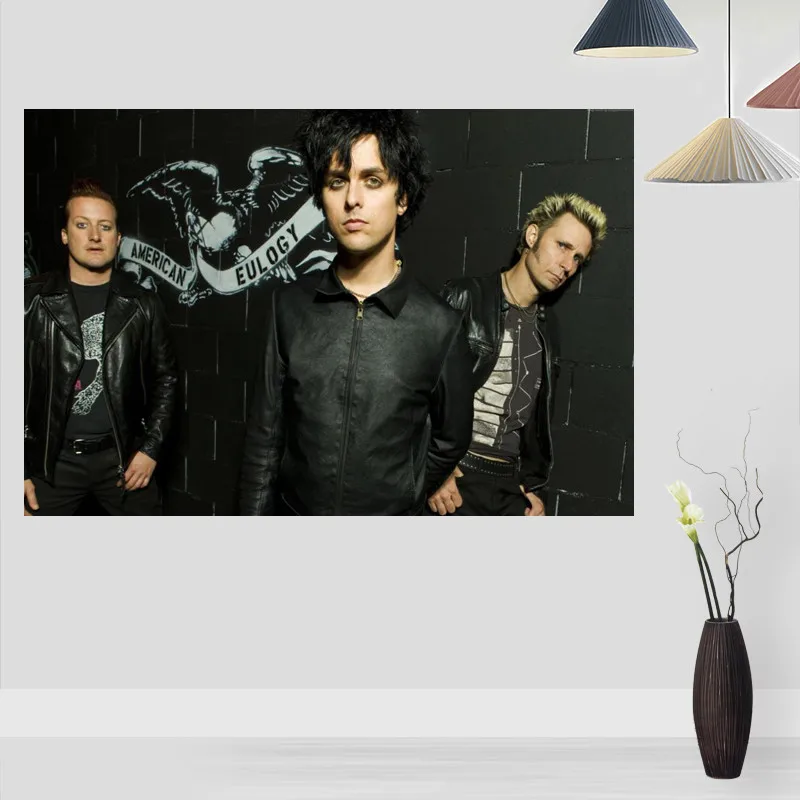 

New Arrival Green Day Posters On The Wall Modern Vertical/Horizontal Rectangle Poster Silk Fabric Cloth Wall Art Unframed