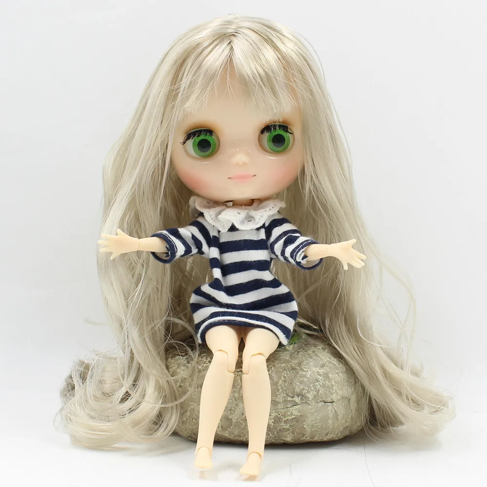 Ледяная кукла DBS blyth middie шарнирная блестящее лицо серебряные волосы 1/8 20 см|blythe doll