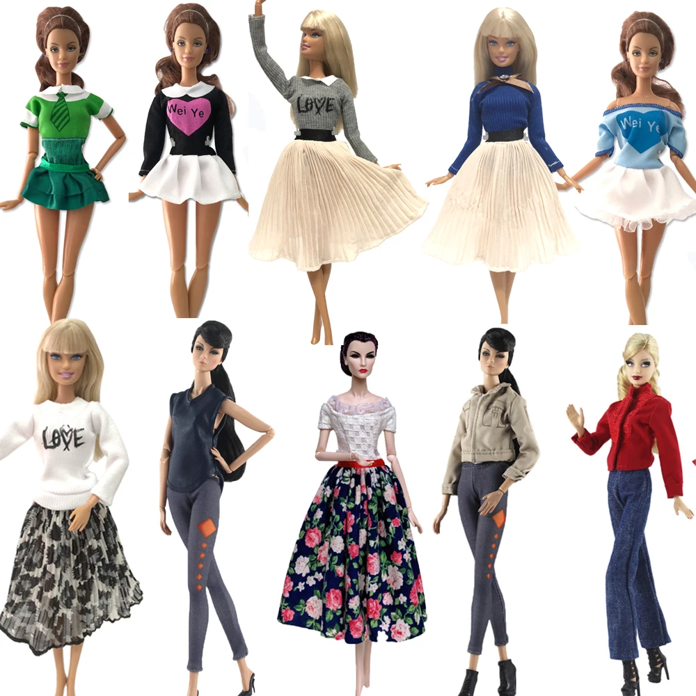 NK Mix Style princesse poupée à la main Colthes mode robe dame Cool tenue pour Barbie poupée accessoires bébé jouets JJ
