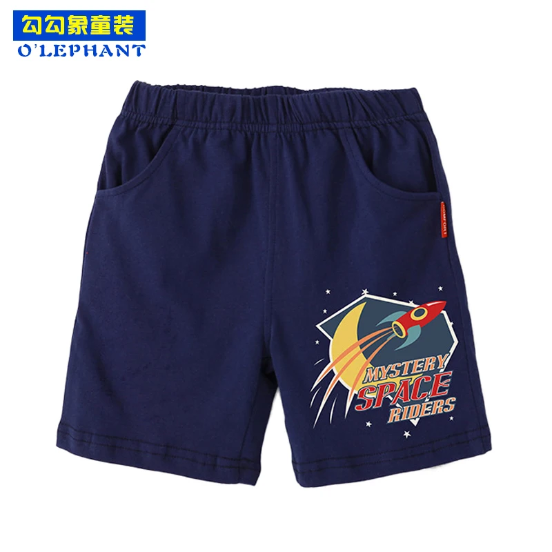 

Cartoon Rocket printed Sports pants 2019 modis Baby Boy Summer 100% Cotton Elasticity Pocket Knee Length Children's clothes