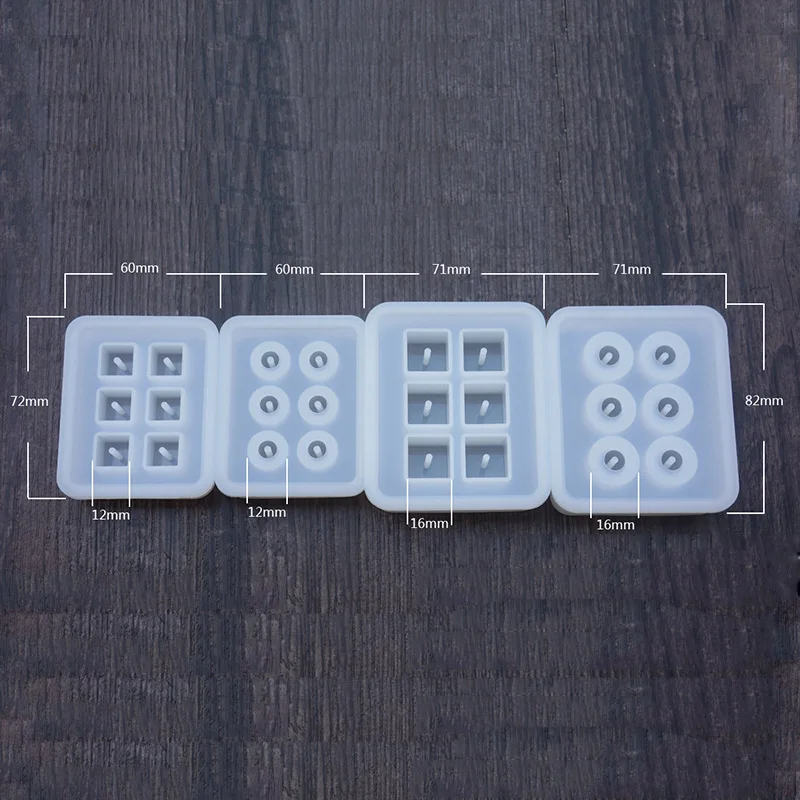 1pc Transparent Rectangle Silicone Beads Mould Square Ball 6 Hanging Holes DIY Epoxy Jewelry Mold resin molds for jewelry