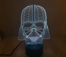 Free Shipping 1 Piece 3D led Mood Lamp Bulb Lighting 3D Star Wars Darth Vader LED little Night Light holiday decoration light