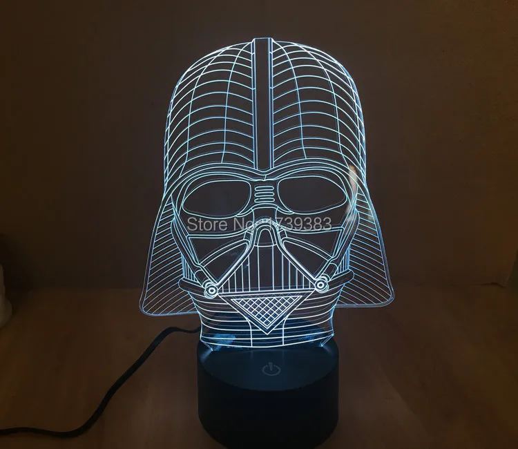 

Free Shipping 1 Piece 3D led Mood Lamp Bulb Lighting 3D Star Wars Darth Vader LED little Night Light holiday decoration light