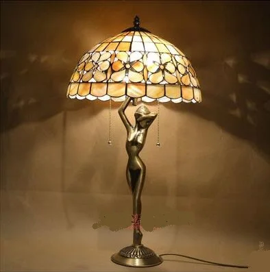 light shell copper Table Lamps handmade lamp European style wedding gift art bedroom bedside lamp Waratah LU830495