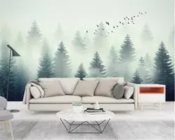 Beibehang papel де parede заказ обои Мода фотообои стерео живописные облако лес Летающий фон с птицами 3d