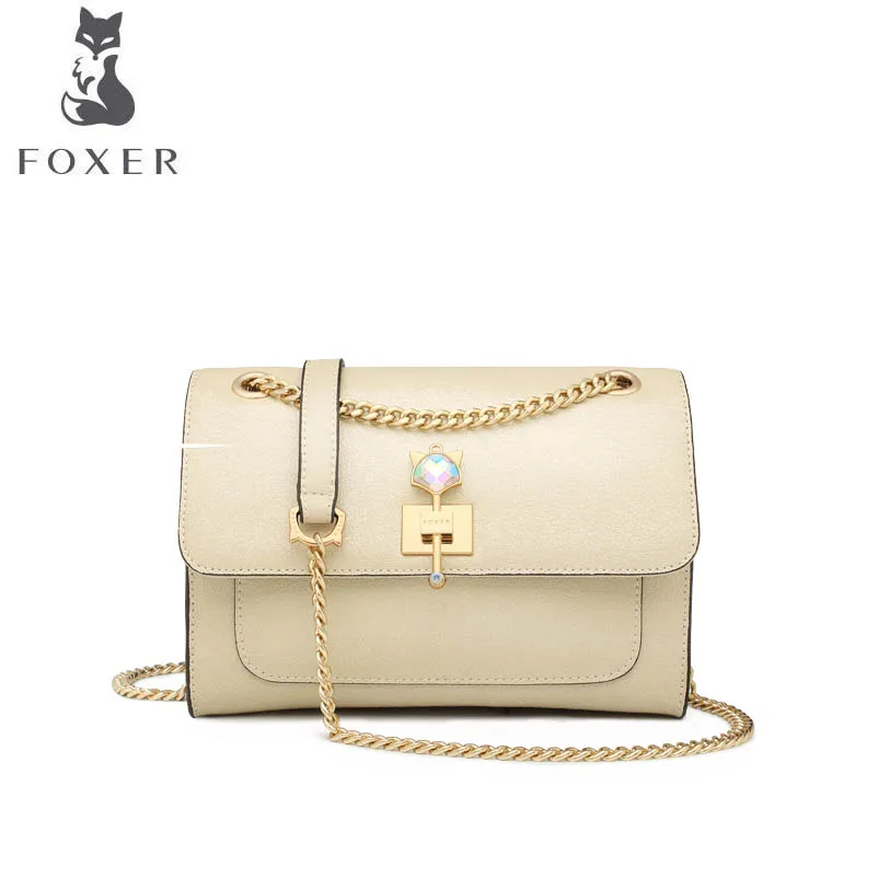 

FOXER 2018 New women leather bag luxury handbags designer Chain bag leather shoulder bag fashion small women leather handbags