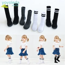 Теплые носки высокого качества для маленьких мальчиков и девочек; Гольфы с резиновой подошвой; дышащие удобные черные носки для младенцев; носки-Тапочки