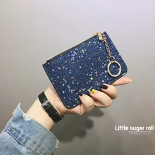 

2018 Fasion Mini Wallet Bag with Sequins for Girls Paillette Kashelek Female Small Wallet Zipper Small Coin Purse For Girls