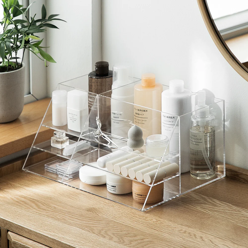 

Cosmetic storage box acrylic transparent household dressing table desktop storage finishing shelf wx10101714