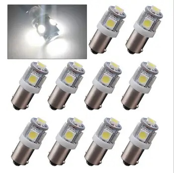 

10pcs/lot Car Marker Lamps Ba9s T4w 5050 SMD 5 LED Tower 96 Lumen Auto Wedge Marker Signal Light LED Bulb DC12V