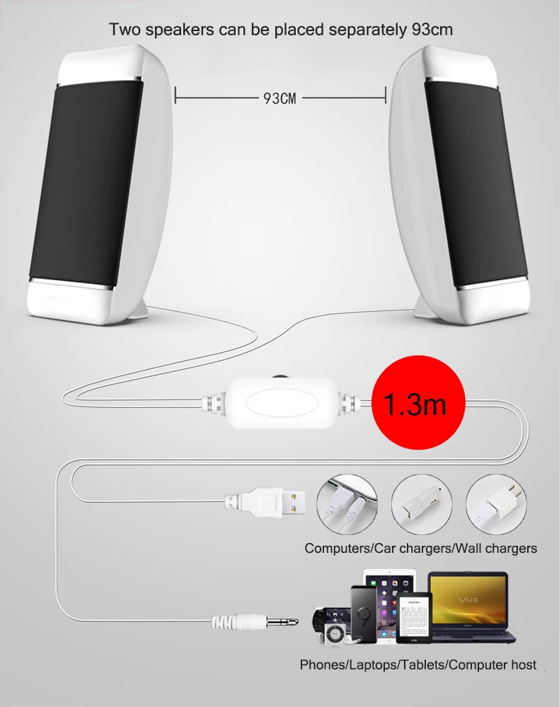 2 шт проводные компьютерные колонки USB+ AUX мини ПК динамик для ноутбука Настольный телефон 5 Вт аудио мультимедиа громкий динамик