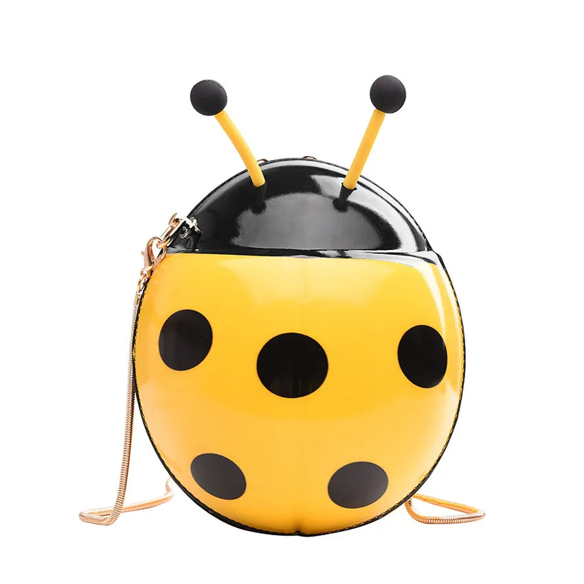 

Cartoon Cute Ladybug Shape PU Leather Kids Shoulder Bag Children Girls Princess Crossbody Handbag Super mini sac a main J5