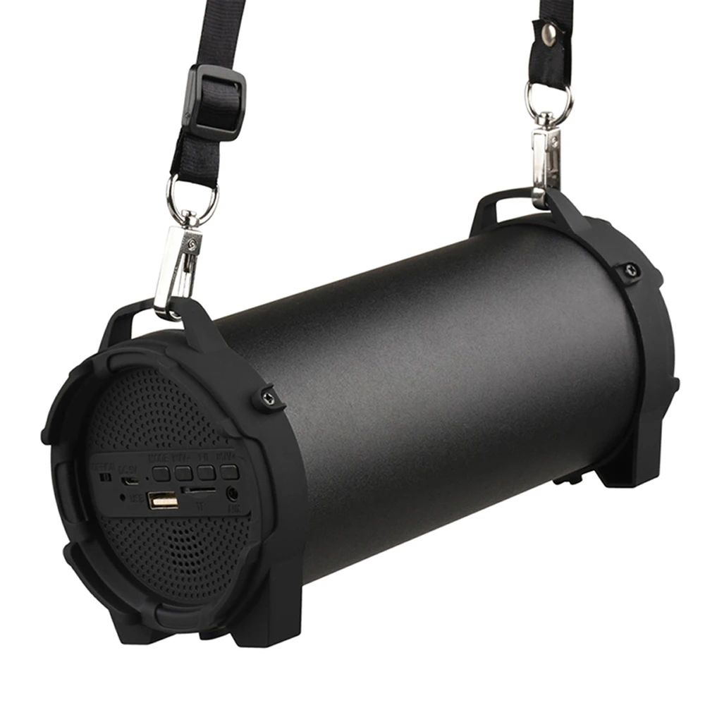 Wireless Bluetooth Speaker Outdoor Soundbox 10W Stereo Bass Subwoofer Support FM Radio TF U Drive AUX IN w/ Mic Webbing Strap