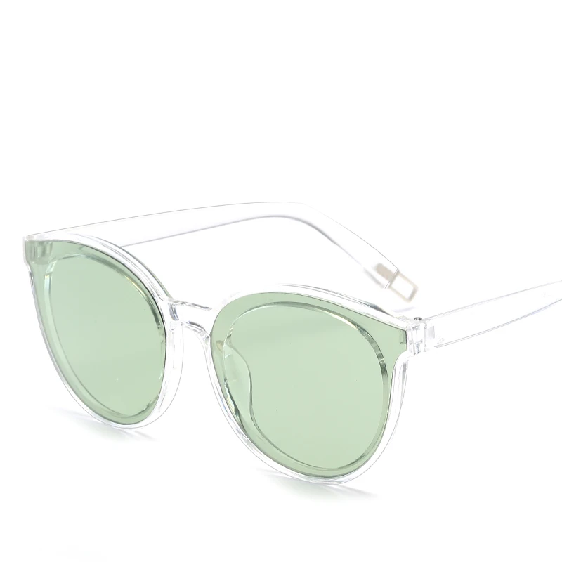 LONSY негабаритных Круглые Солнцезащитные очки женские брендовые дизайнерские UV400 Солнцезащитные очки кошачий глаз женские очки зеркальные линзы солнцезащитные очки CJ01 - Цвет линз: C8
